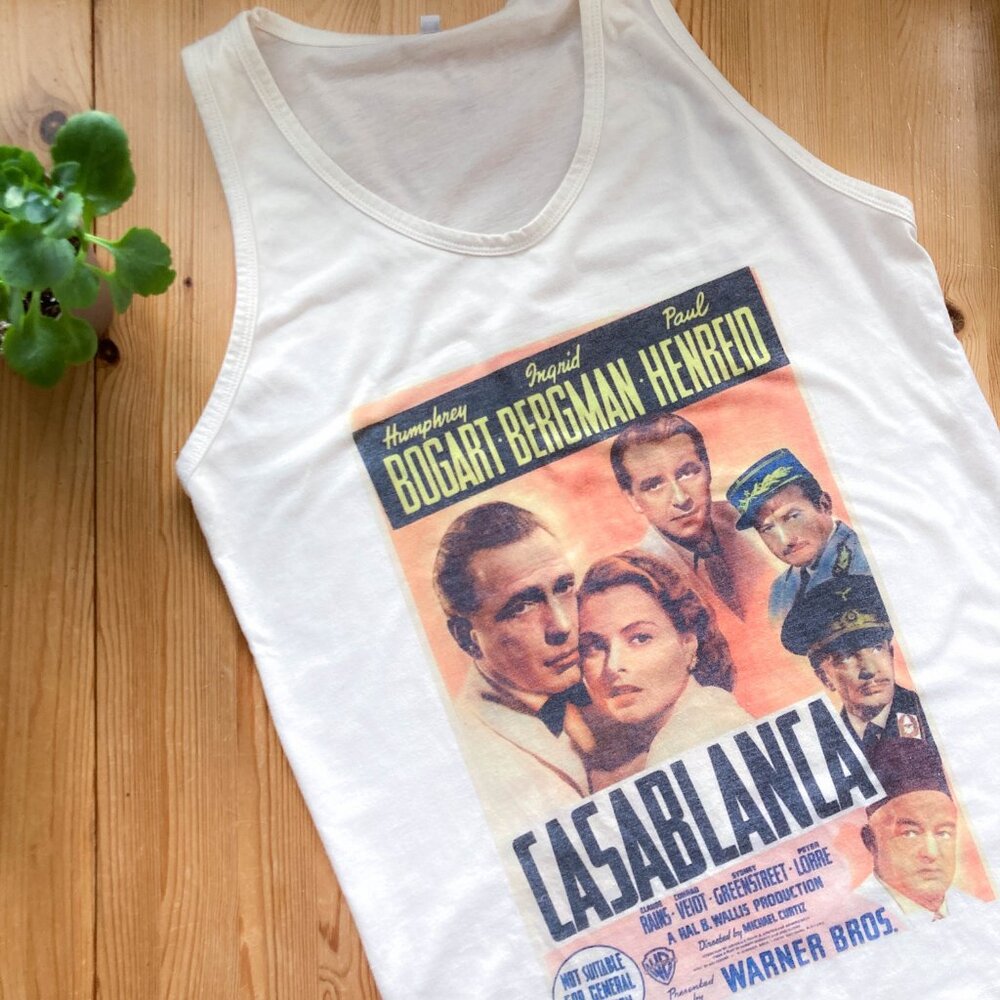 Casablanca unisex mens tank top vintage print